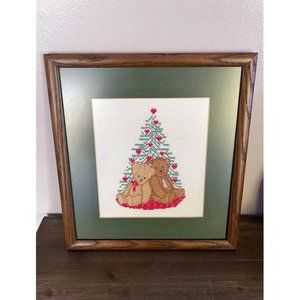 Christmas Bears Cross Stitch Framed